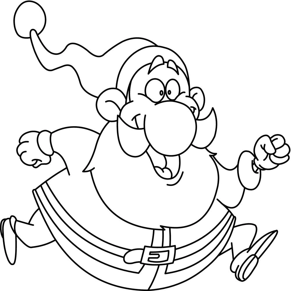 Running Santa Claus coloring book